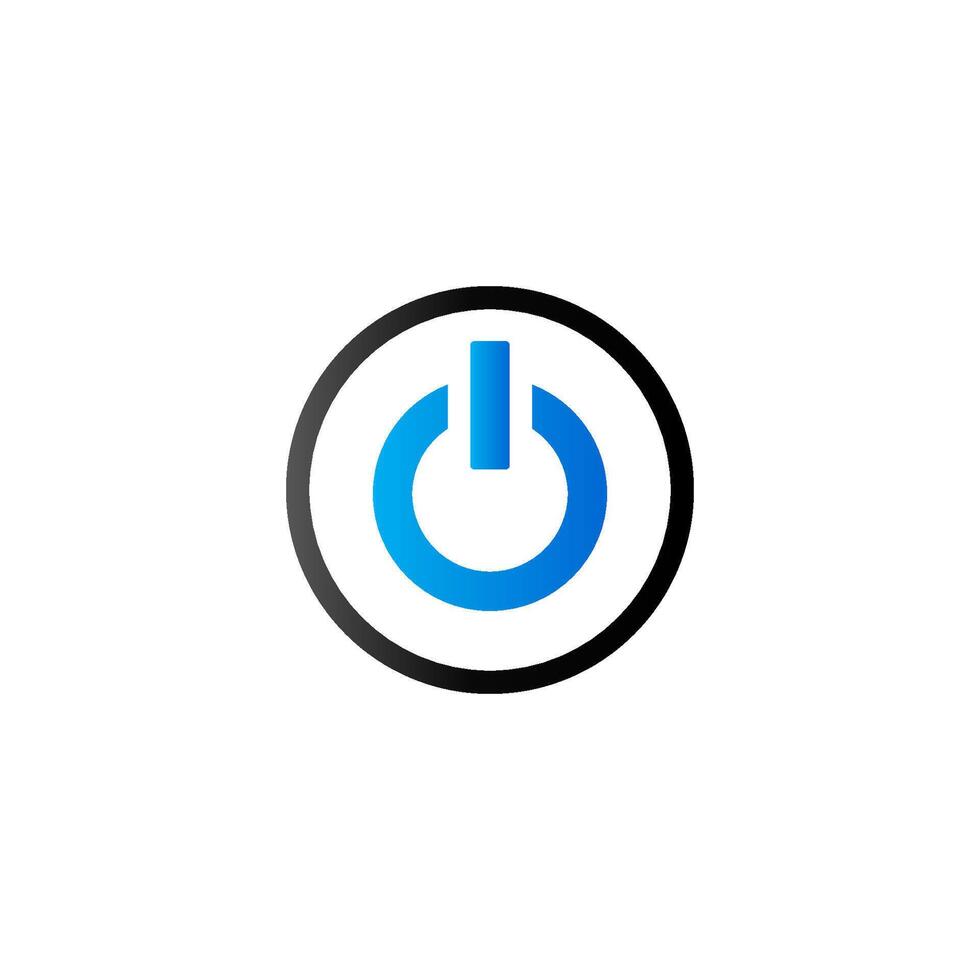 Power button icon in duo tone color. Electronic electric switch vector