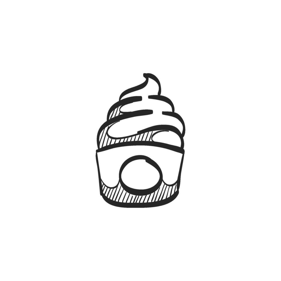 Hand drawn sketch ice cream vector illustration