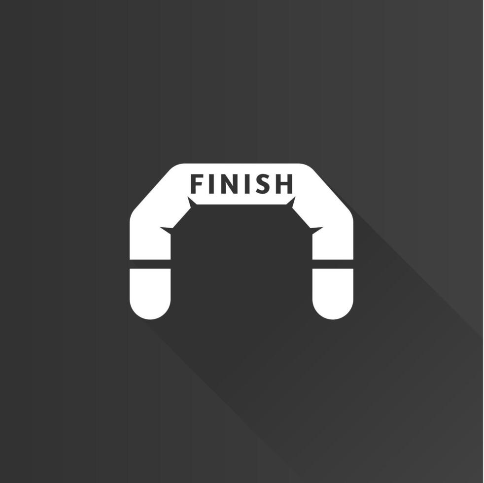 Finish line flat color icon long shadow vector illustration