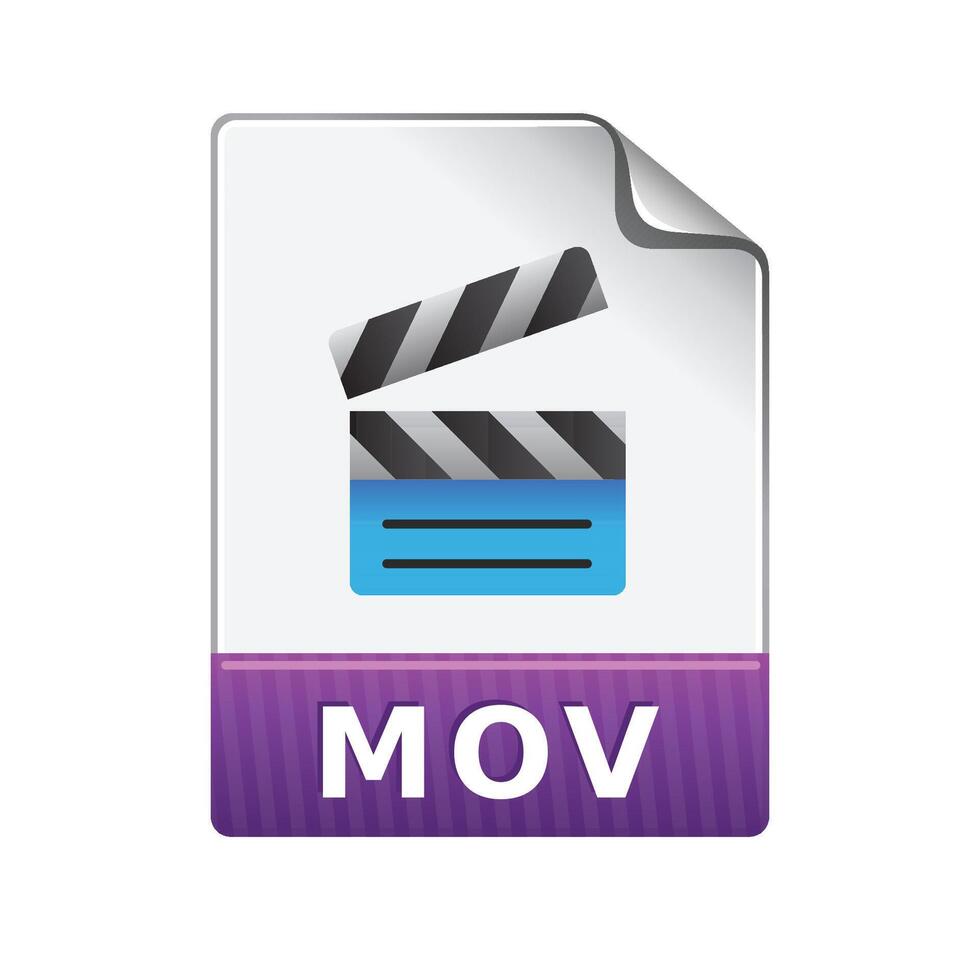 Video file format icon in color. Computer data movie vector