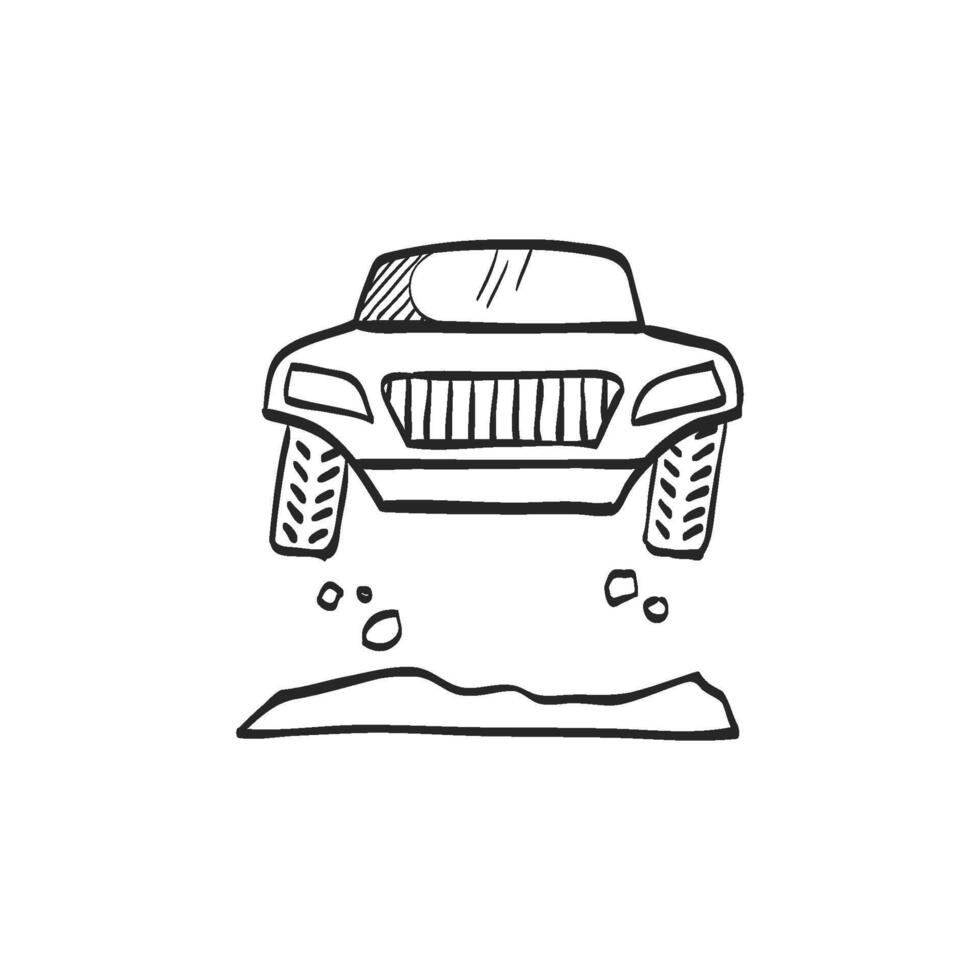 Hand drawn sketch icon rally car vector