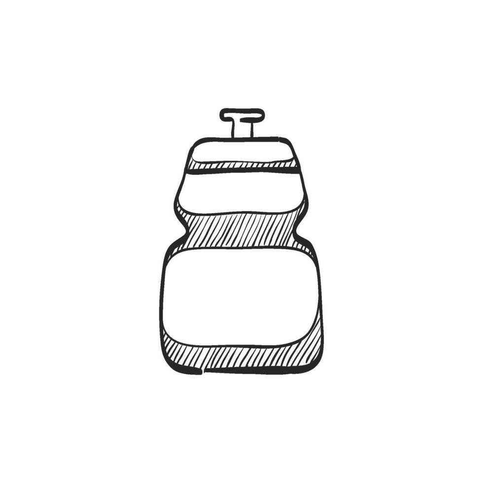 mano dibujado bosquejo icono ciclismo agua botella vector