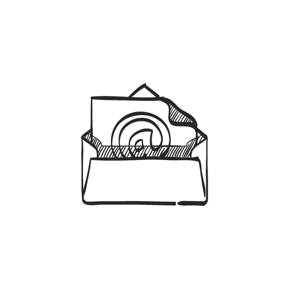 Hand drawn sketch icon envelope vector