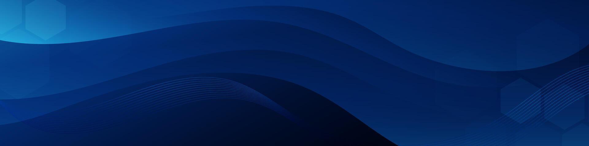 Abstract dark blue banner color with a unique wavy design. It is ideal for creating eye catching headers, promotional banners, and graphic elements with a modern and dynamic look. vector