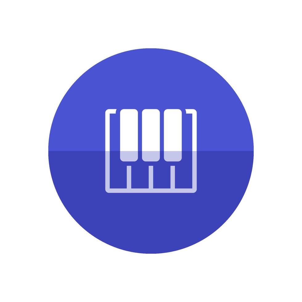 Piano keys icon in flat color circle style. Music instrument audio art synthesizer vector