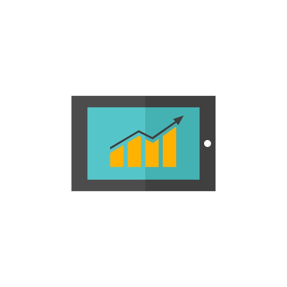 Arrow chart icon in flat color style. Digital, display, tablet, phone vector