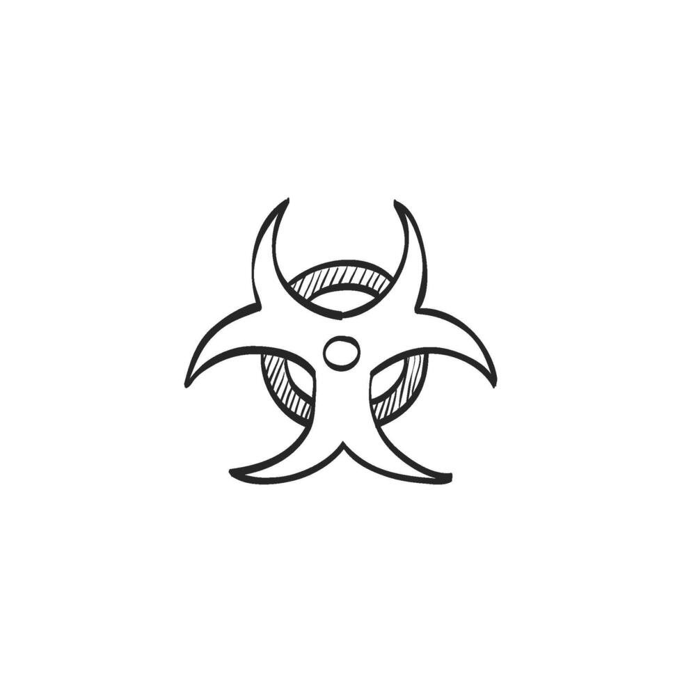 Hand drawn sketch icon biohazard vector