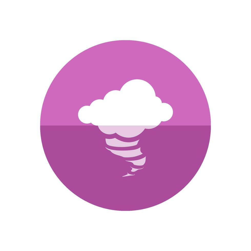 Storm icon in flat color circle style. Disaster tornado nature wind weather power vector