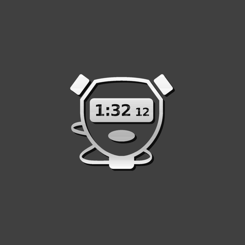 Stopwatch icon in metallic grey color style.Speed time deadline sport vector