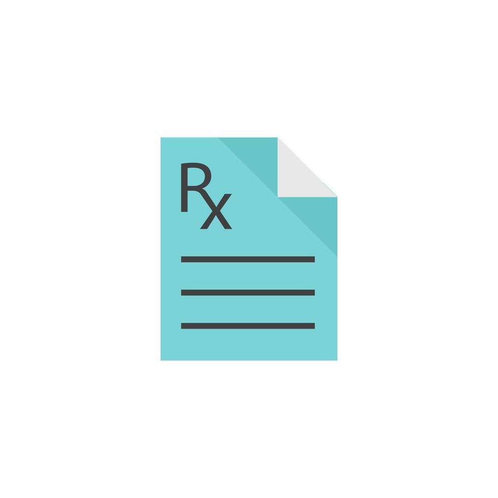 Medical prescription icon in flat color style. Medicine doctor healthcare vector