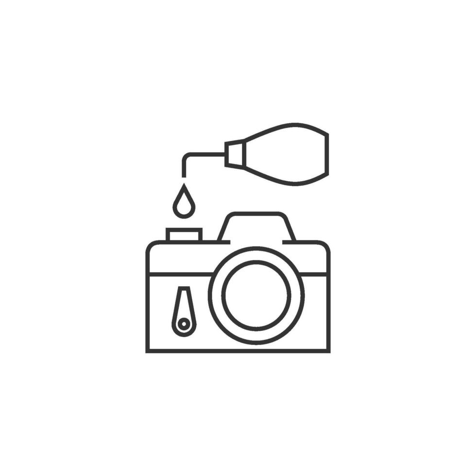 Camera repair icon in thin outline style vector