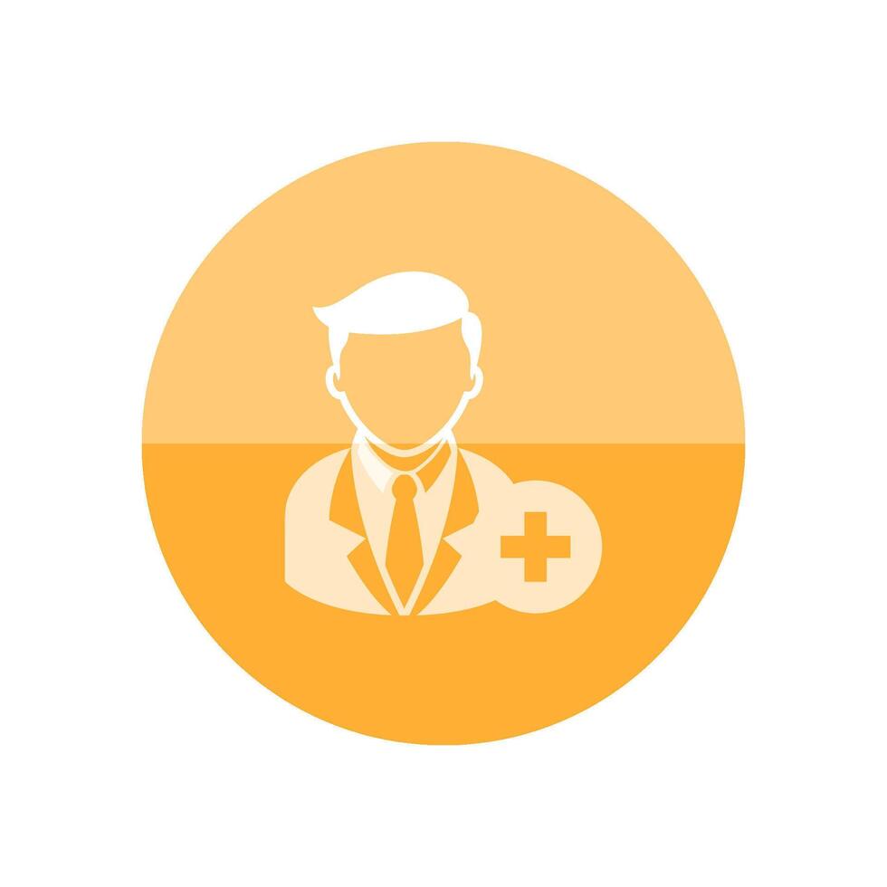 Businessman with plus sign icon in flat color circle style. Business office team add join recruit vector