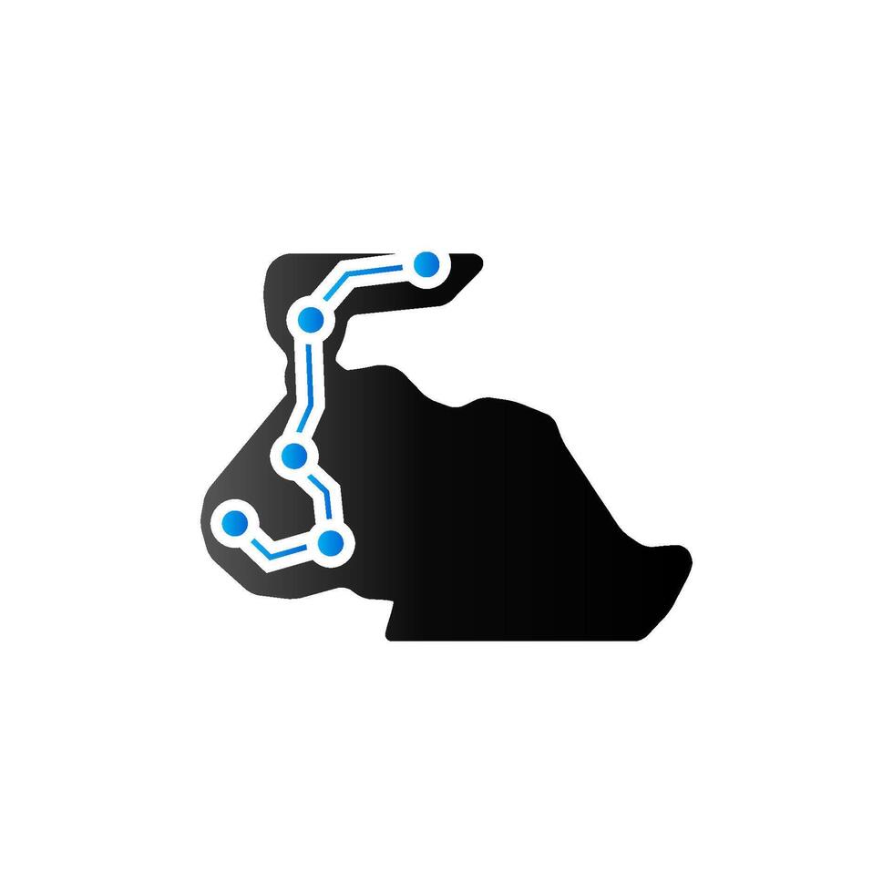 Rally route map icon in duo tone color. Extreme transportation sport vector