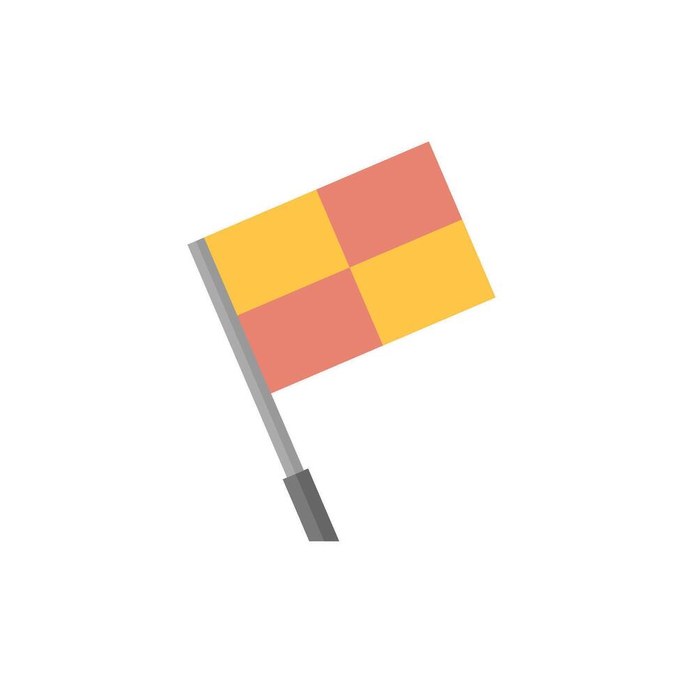 Lineman flag icon in flat color style. Football soccer match game judge assistant referee vector