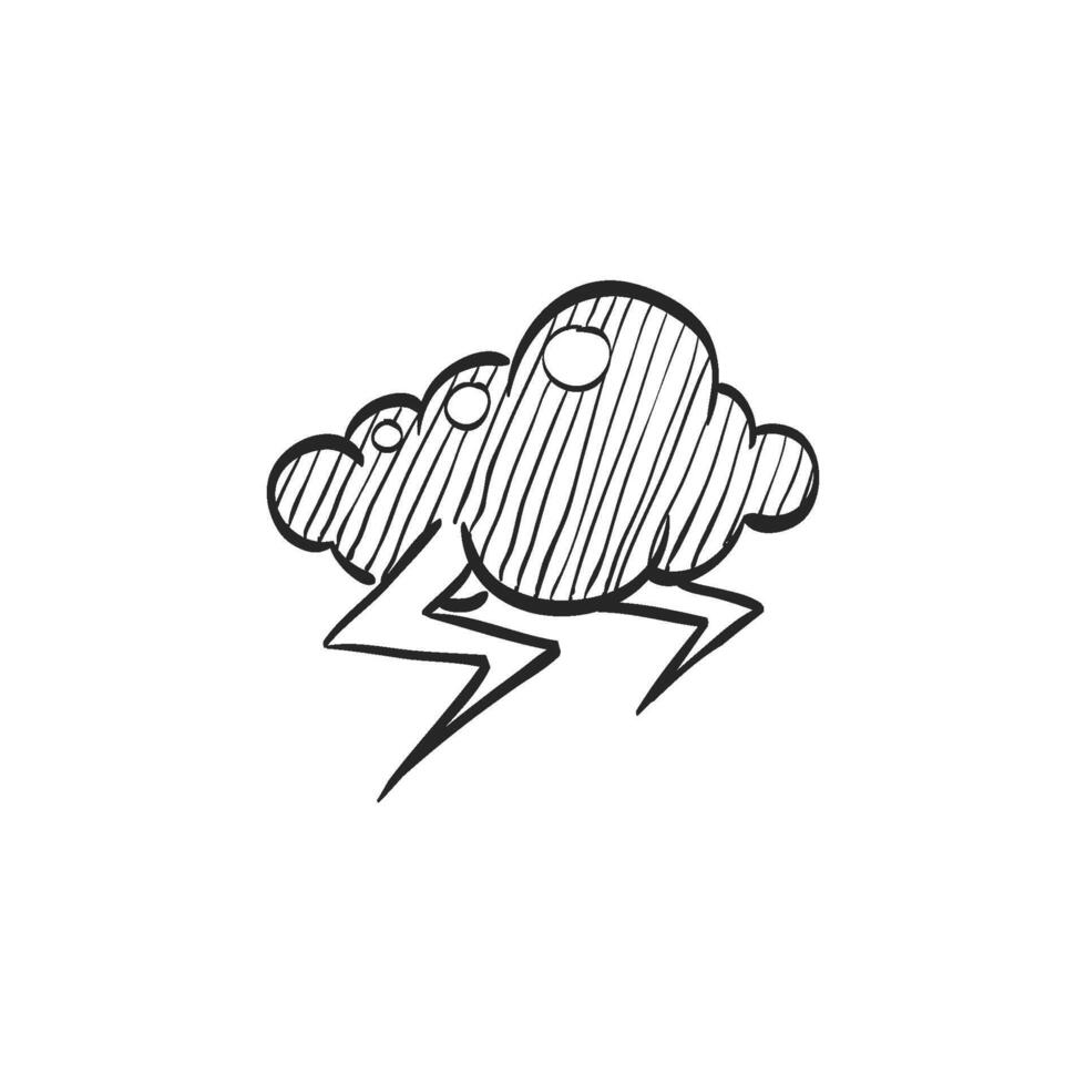 Hand drawn sketch icon weather overcast storm vector