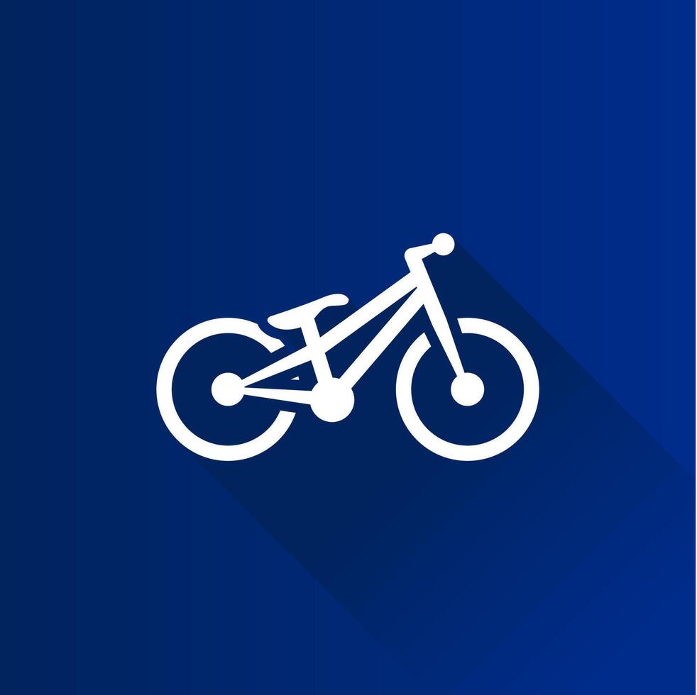 Trial bicycle flat color icon long shadow vector illustration