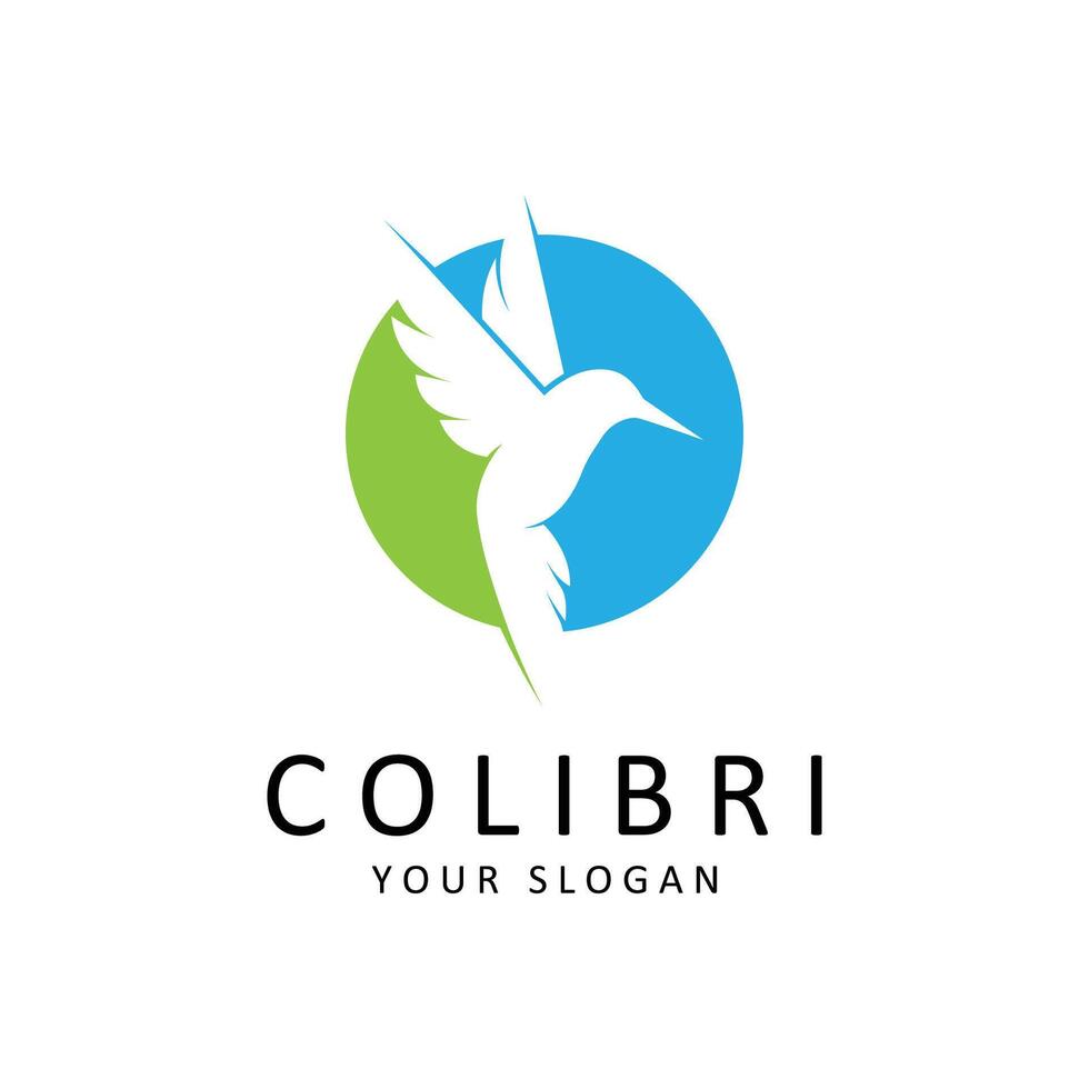 Beautiful Simple Bird Colibri Logo Design Vector