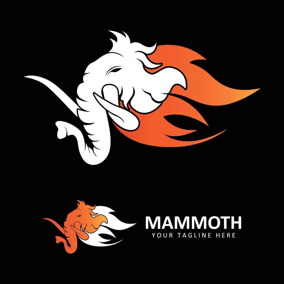 lanoso mamut logo diseño modelo con largo colmillos creativo y único icónico mamut logo. logo es un diseñado para deporte tipos de empresas vector