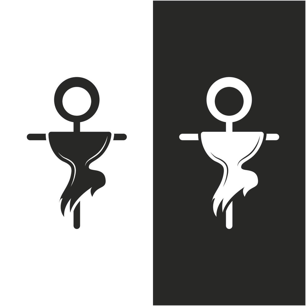 Jailangkung logo vector icon illustration design. A ghostly calling doll. Spiritual puppet game. Indonesian traditional ghosts puppet game.