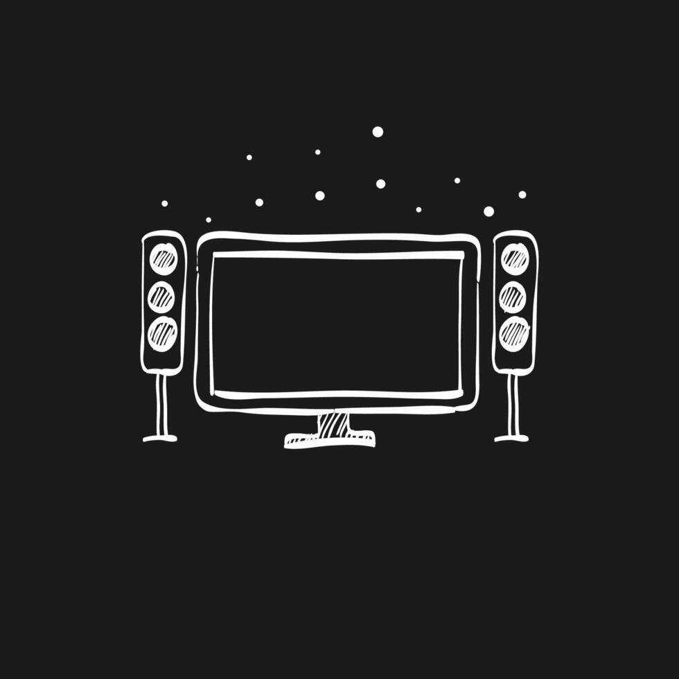 Home theater doodle sketch illustration vector