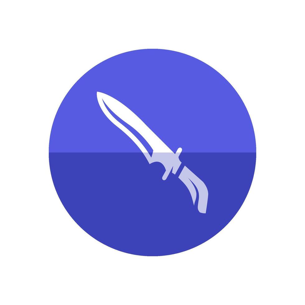 Knife icon in flat color circle style. Weapon assault battle danger dagger vector