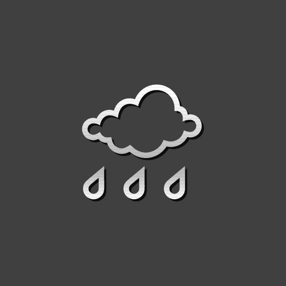 Rainy icon in metallic grey color style. Season forecast monsoon wet vector