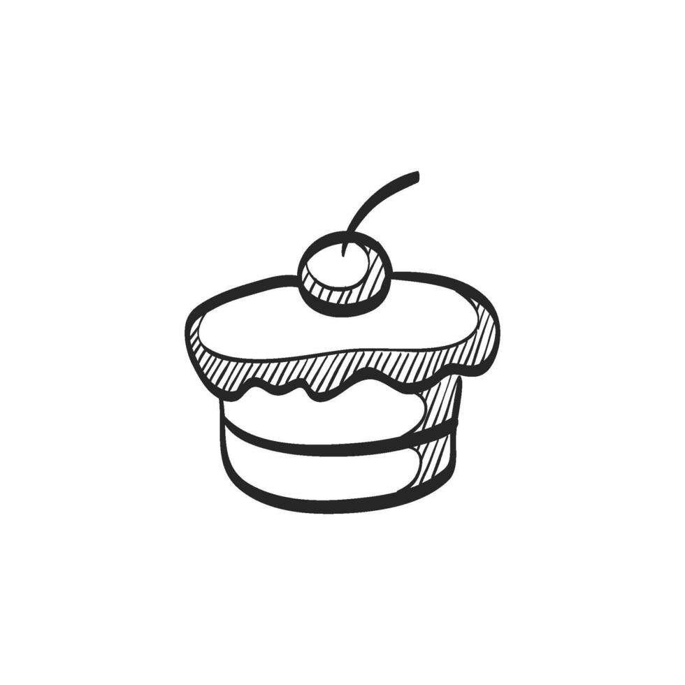 Hand drawn sketch icon cake vector