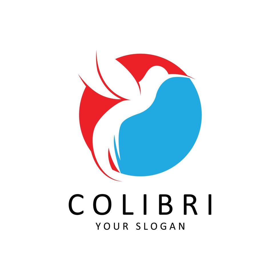 Beautiful Simple Bird Colibri Logo Design Vector