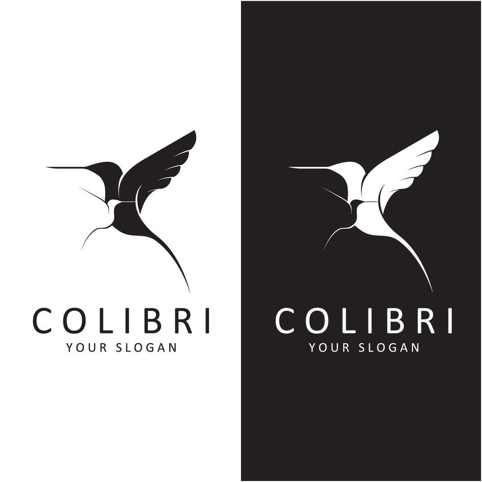 Beautiful Simple Bird Colibri Logo Design Vector