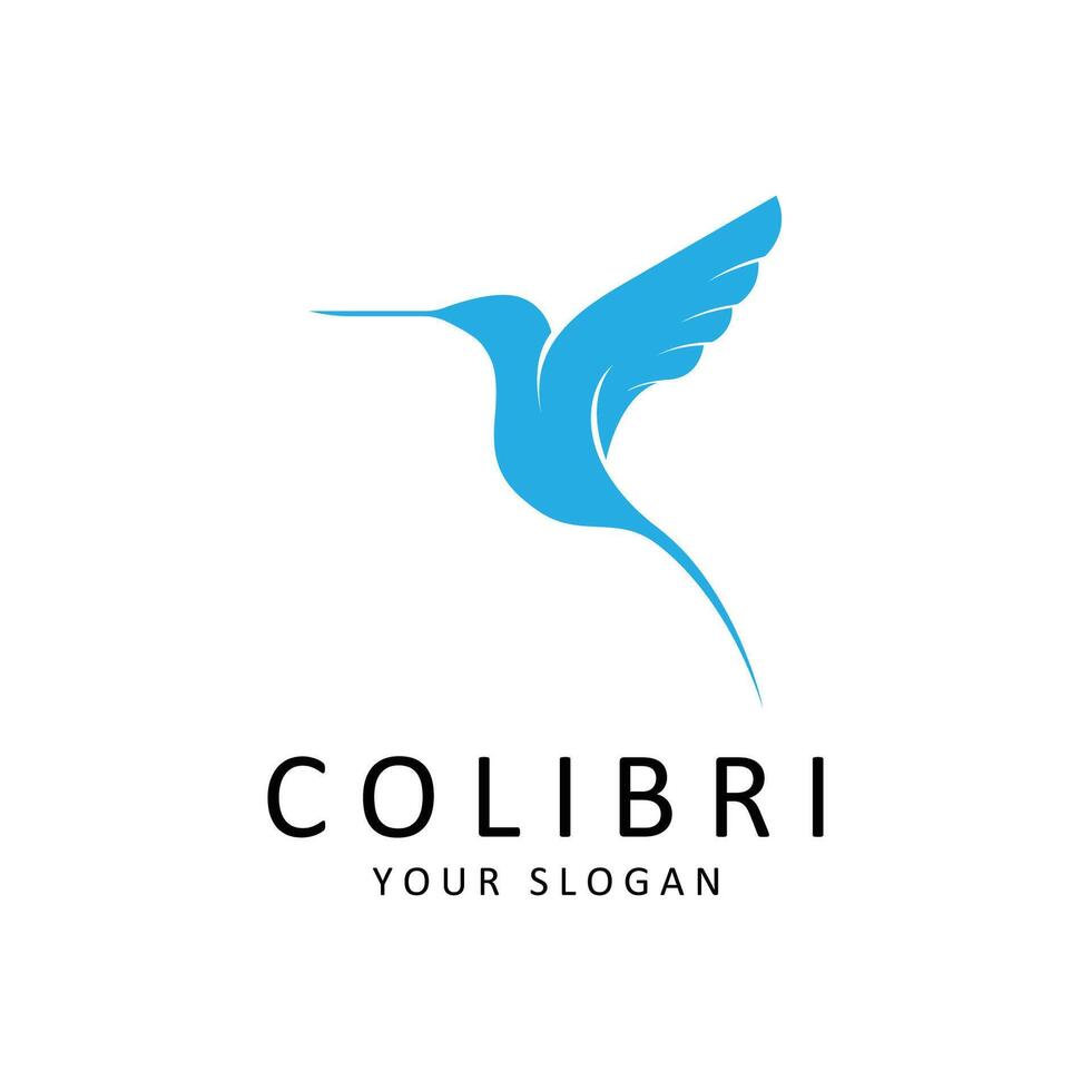 Beautiful Simple Bird Colibri Logo Design Vector