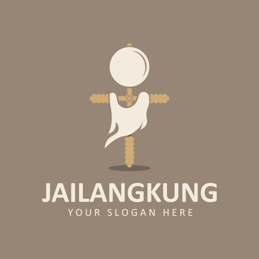 Jailangkung logo vector icon illustration design. A ghostly calling doll. Spiritual puppet game. Indonesian traditional ghosts puppet game.
