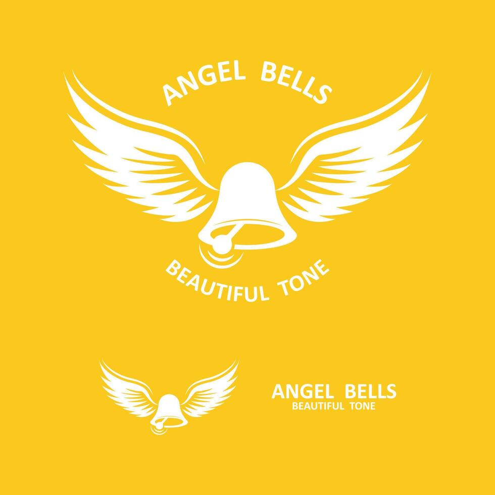 bell with a pair of wings logo vector icon illustration design template. logo suitable for notification, farmer, and brand company