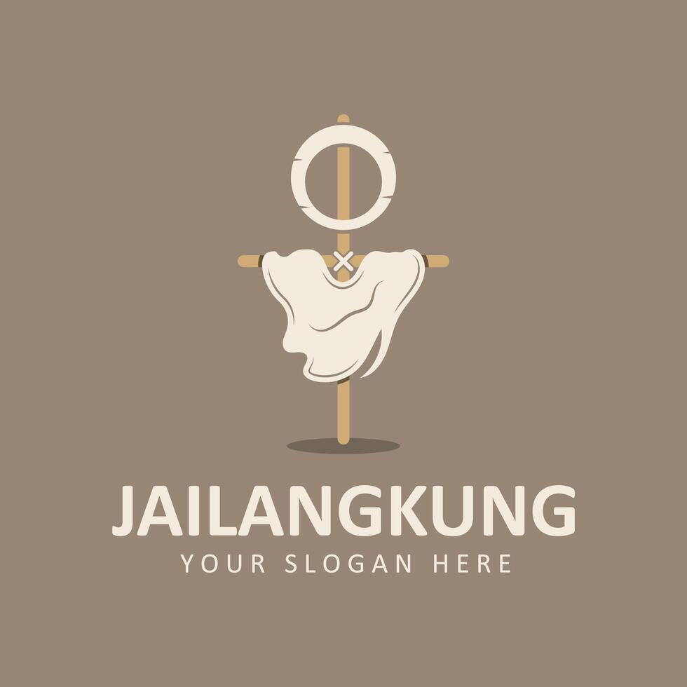 Jailangkung logo vector icon illustration design. A ghostly calling doll. Spiritual puppet game. Indonesian traditional ghosts puppet game.