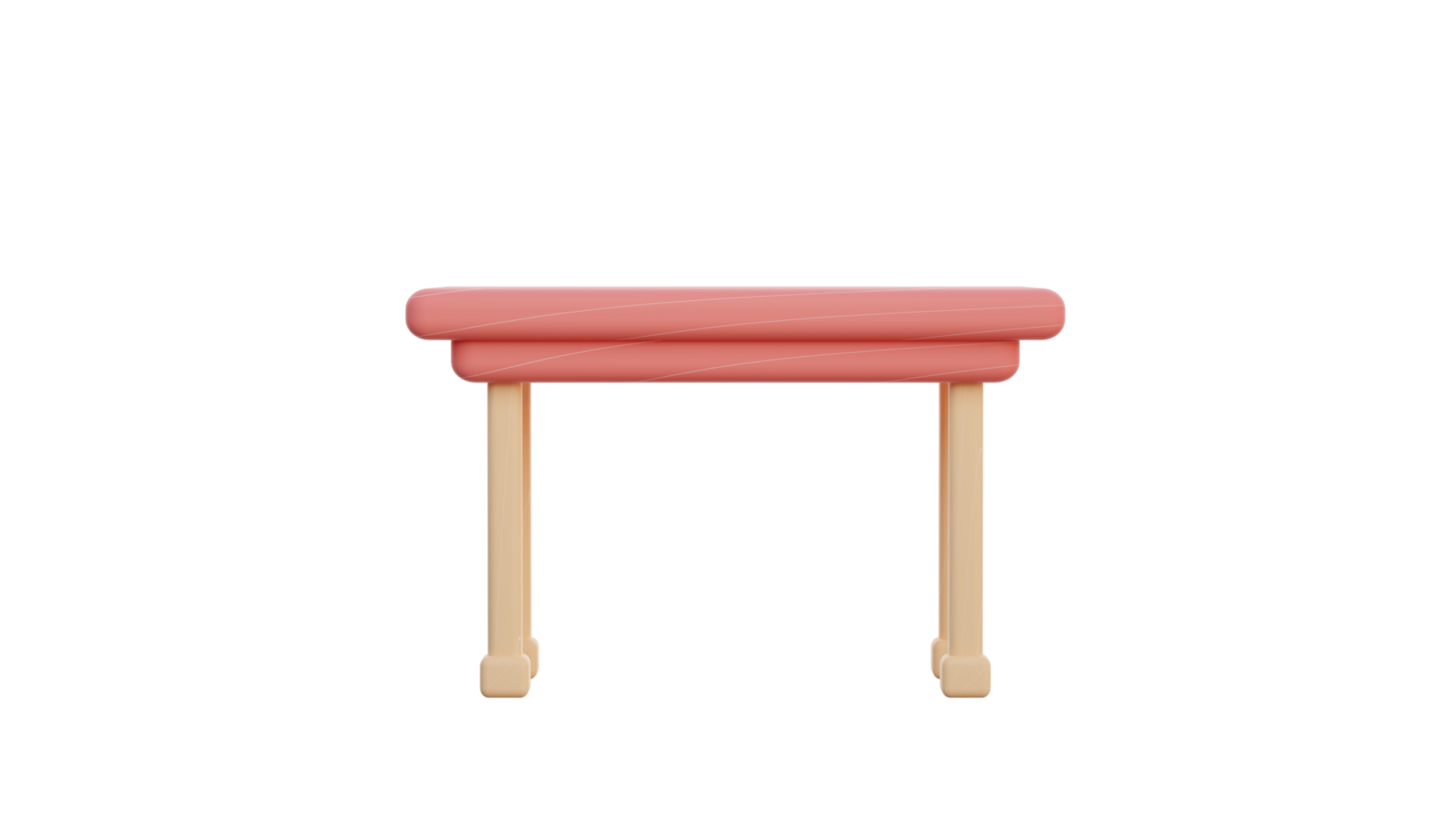a pink stool with wooden legs png