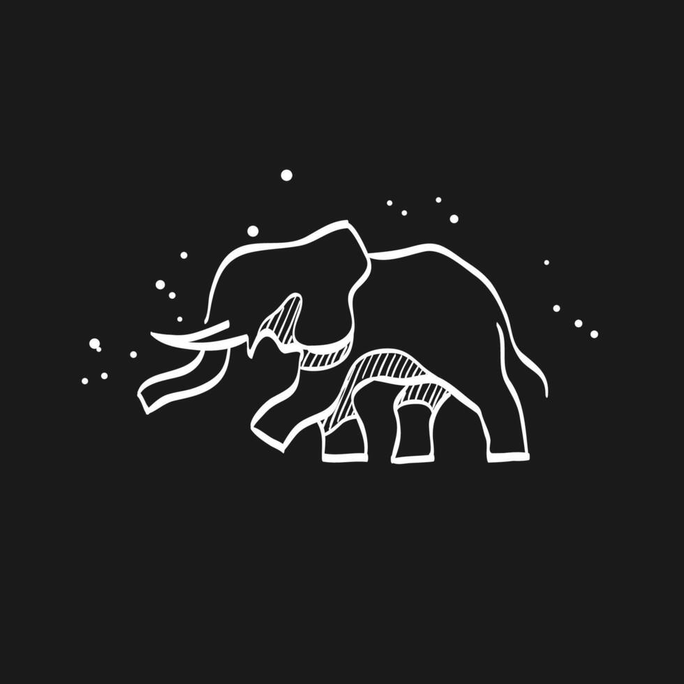 elefante garabatear bosquejo ilustración vector