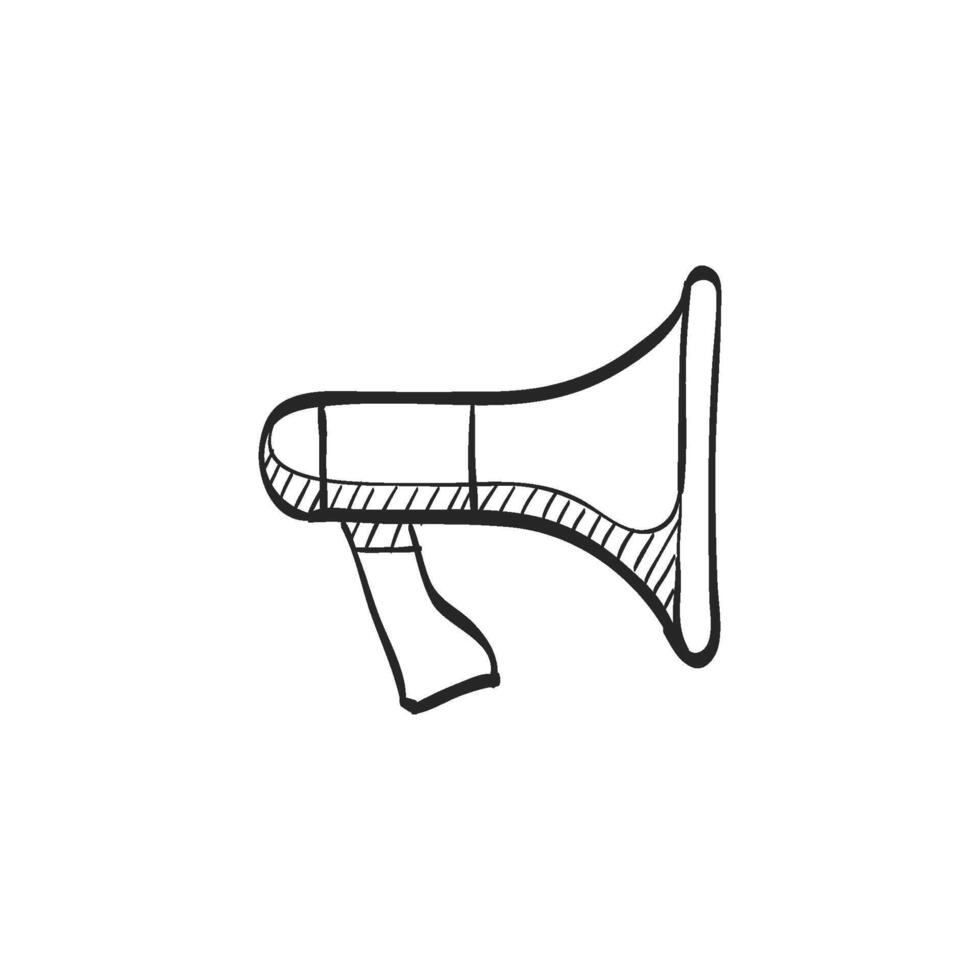 Hand drawn sketch icon megaphone vector
