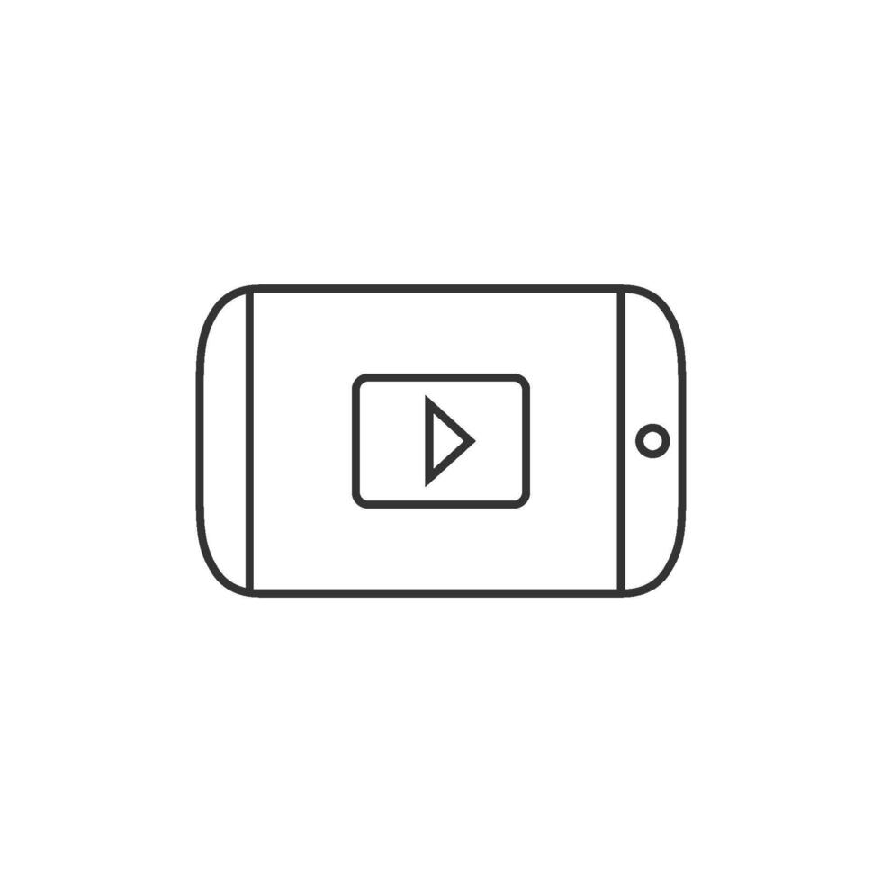 Tablet PC icon in thin outline style vector