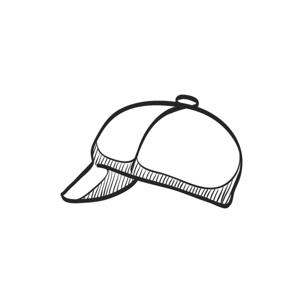 mano dibujado bosquejo icono ciclismo sombrero vector