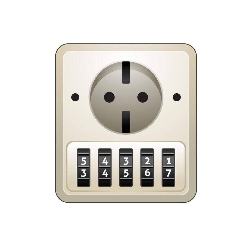 Protected electric outlet icon in color. vector