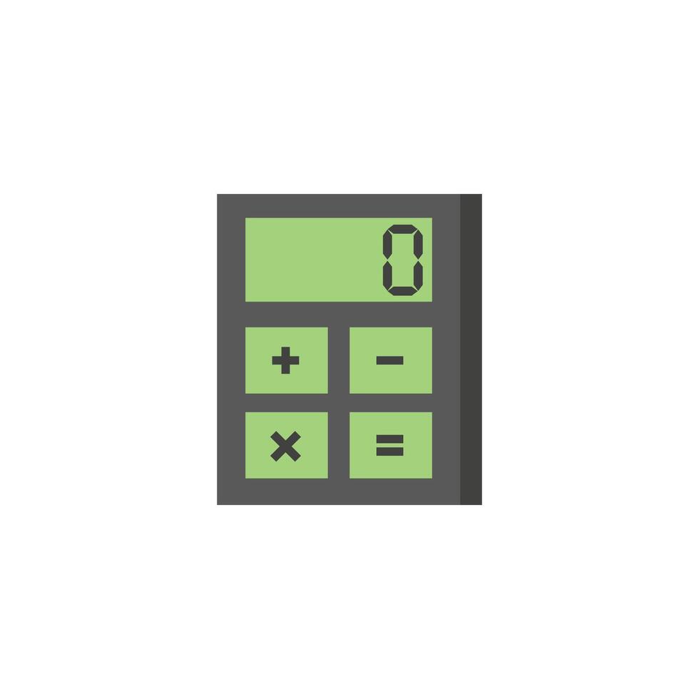 Calculator icon in flat color style. Calculate electronic finance money vector