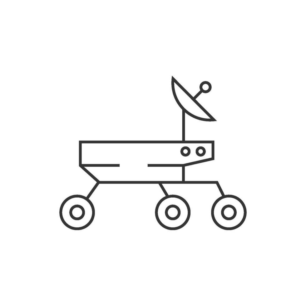 Space rover icon in thin outline style vector