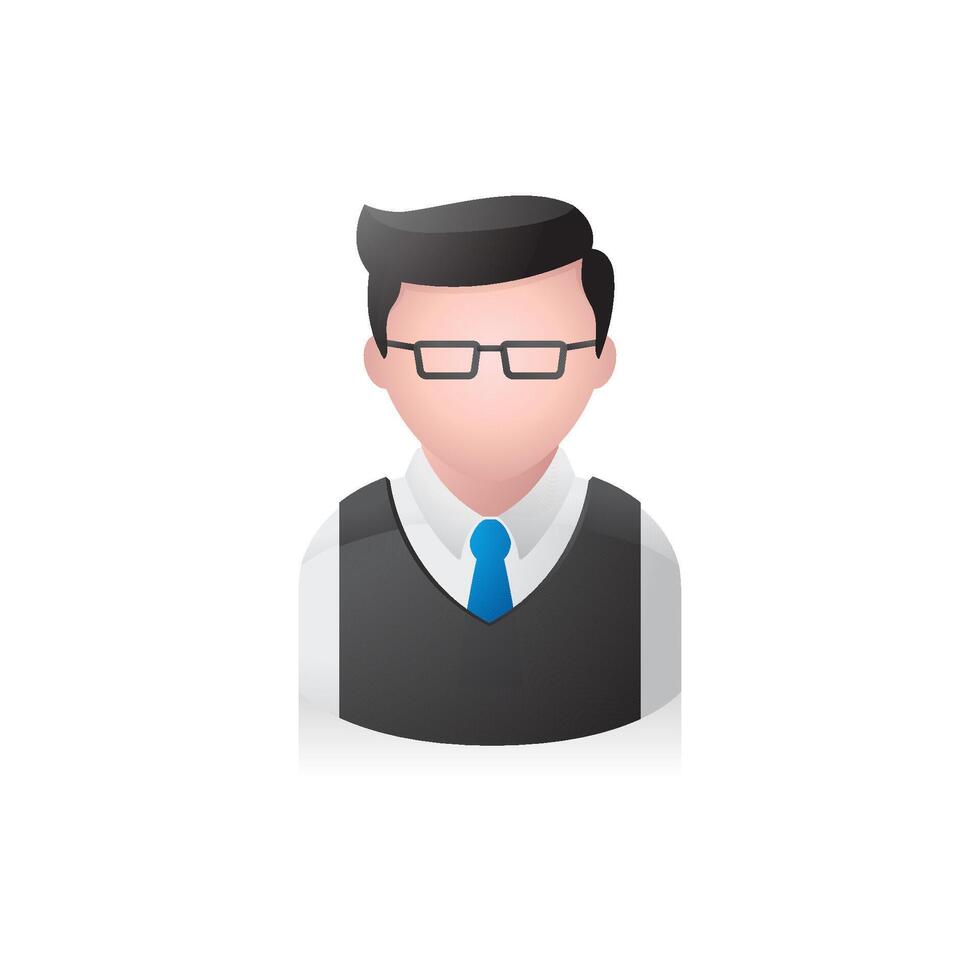 Businessman avatar icon in colors. vector