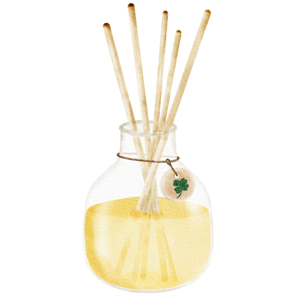 Yellow Reed Diffuser Watercolor Illustration png