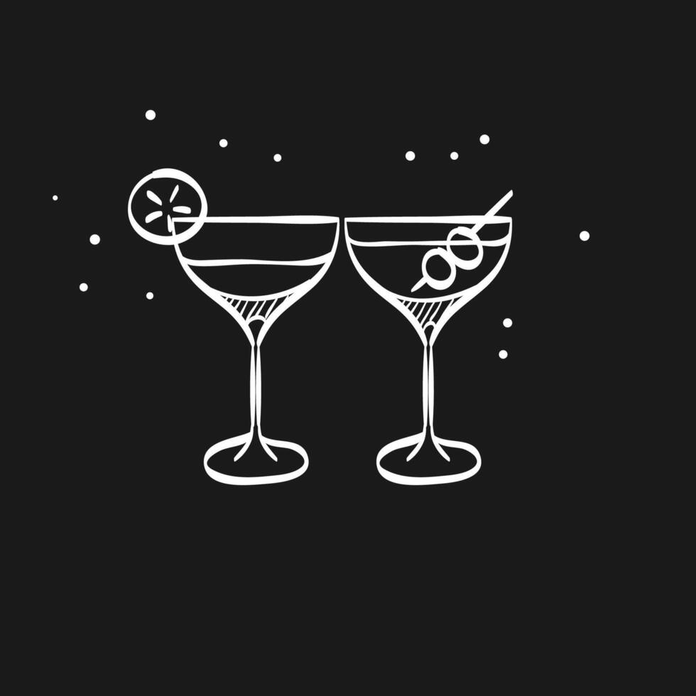 Wine glass doodle sketch illustration vector