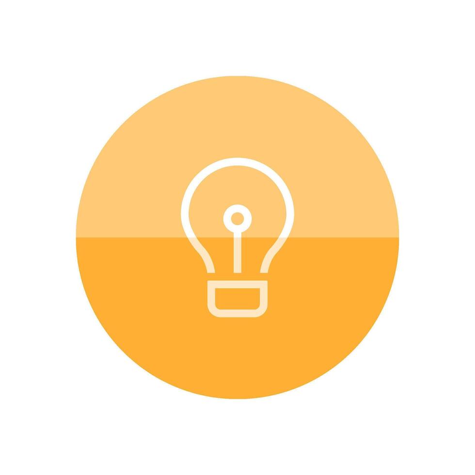 Light bulb icon in flat color circle style. Idea inspiration electricity light vector