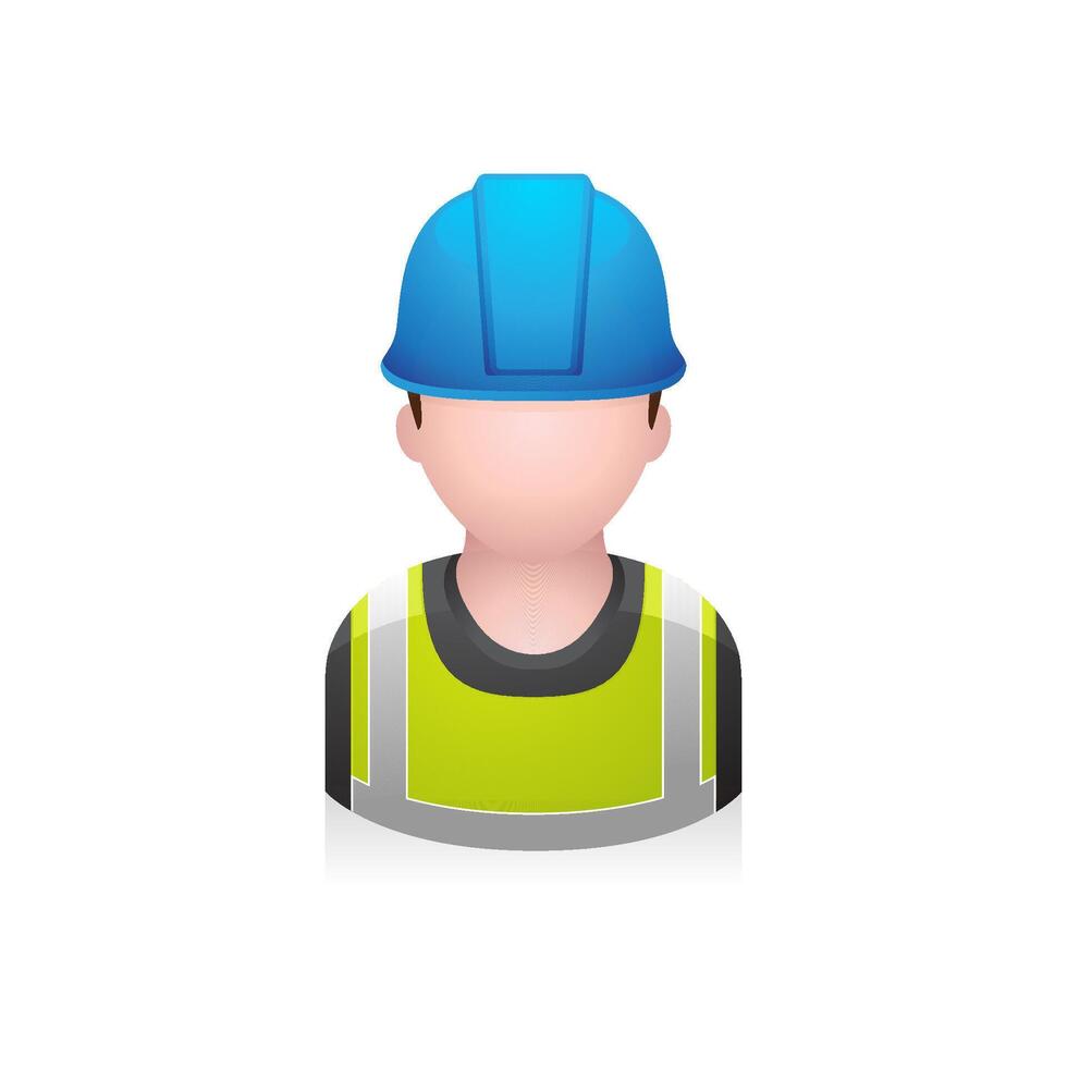 construcción trabajador avatar icono en colores. vector