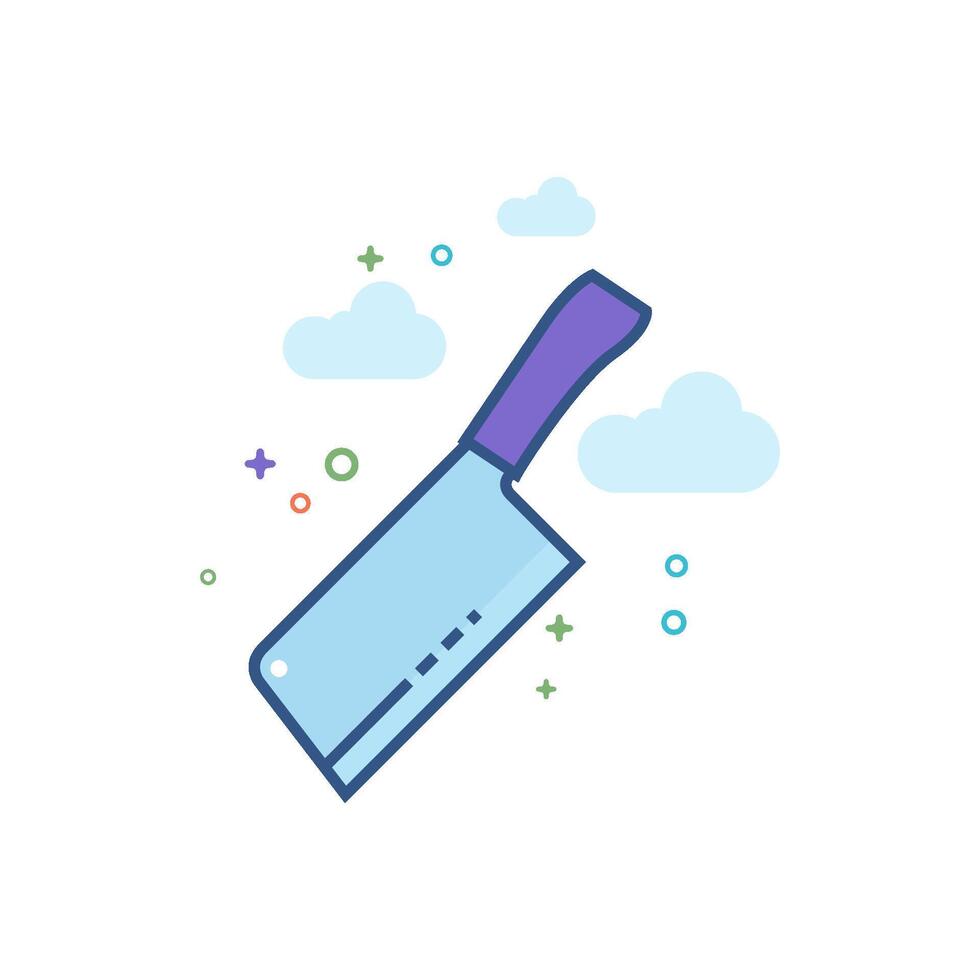 Carnicero cuchillo icono plano color estilo vector ilustración