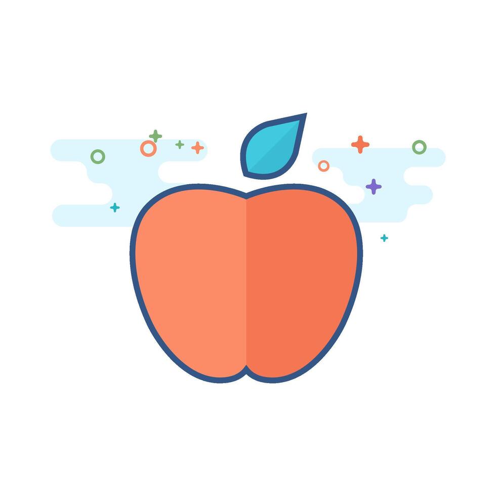 manzana icono plano color estilo vector ilustración