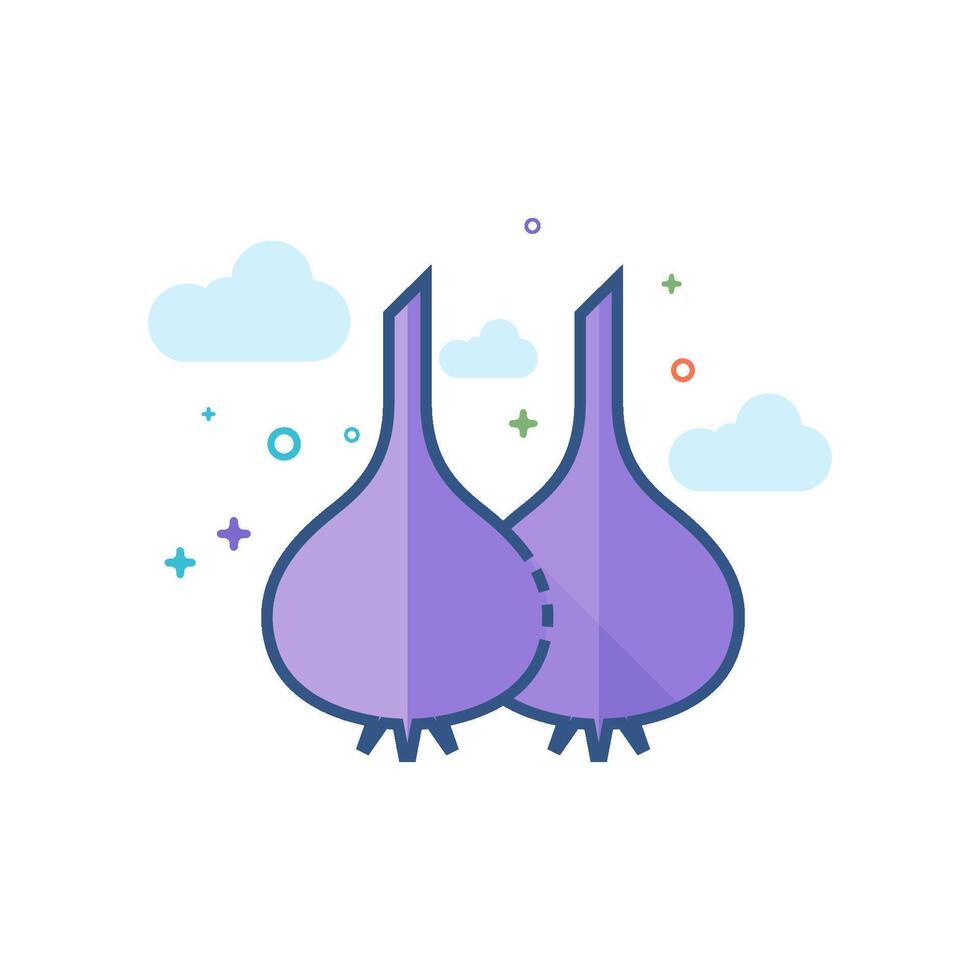 Garlic icon flat color style vector illustration
