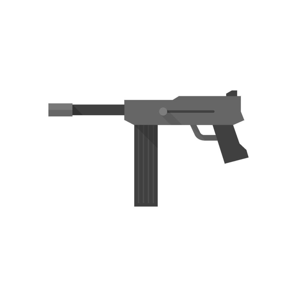 Vintage firearm icons in flat color style. World war army hand gun. vector